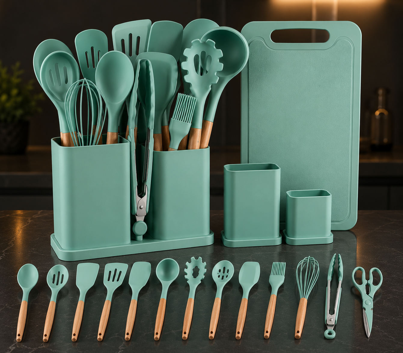 Set Utensilios Cocina Siliconados X 19